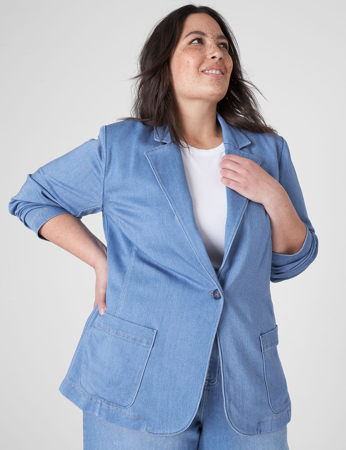 FLUID DENIM BLAZER- SANTA CRUZ WASH Product Image 1