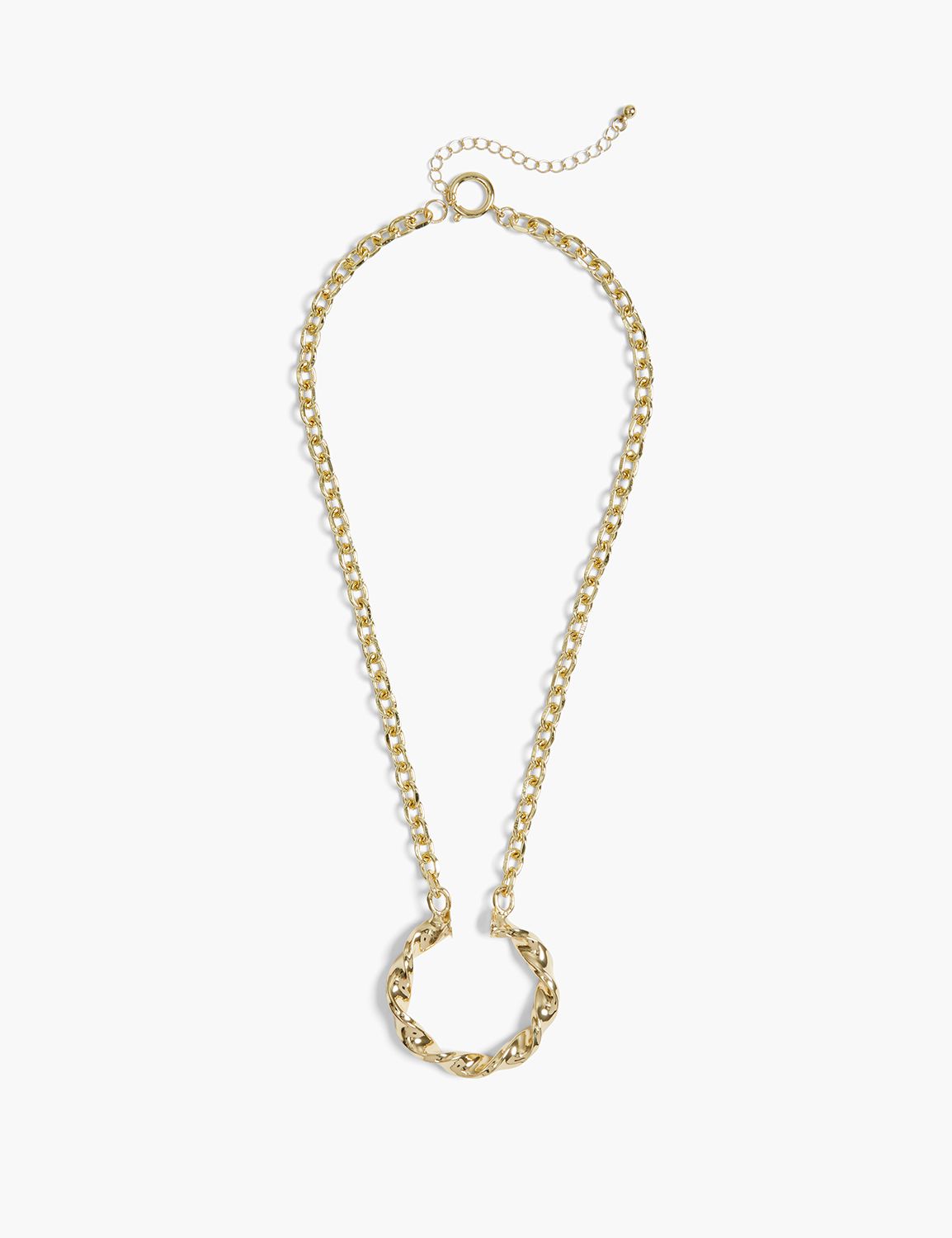 Twisted Circle Pendant Necklace LaneBryant