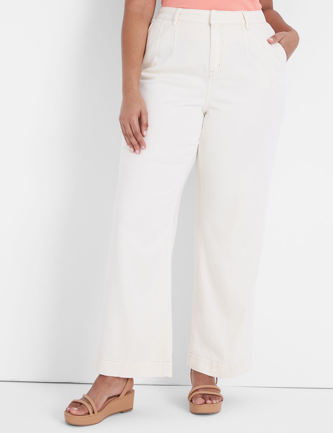 Mid-Rise Wide-Leg Linen Pant