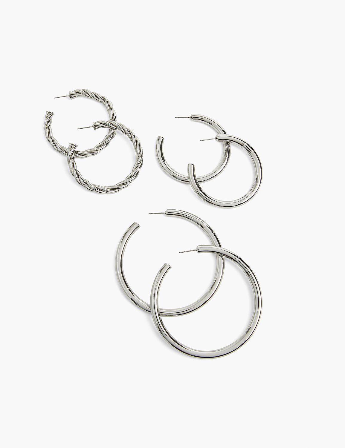 3 pack sterling silver store hoop earrings