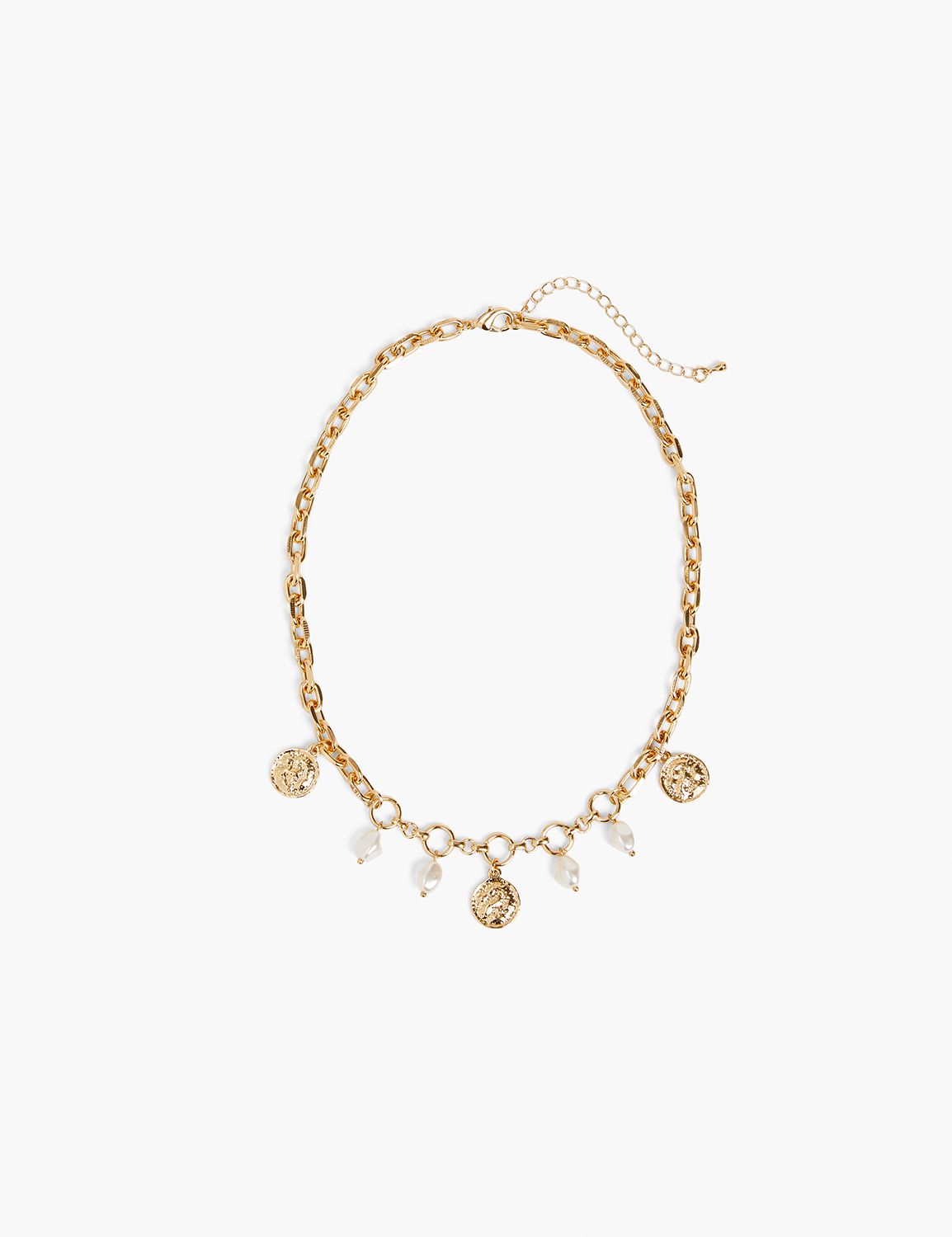 Pearl & Coin Multi Layer Necklace | LaneBryant