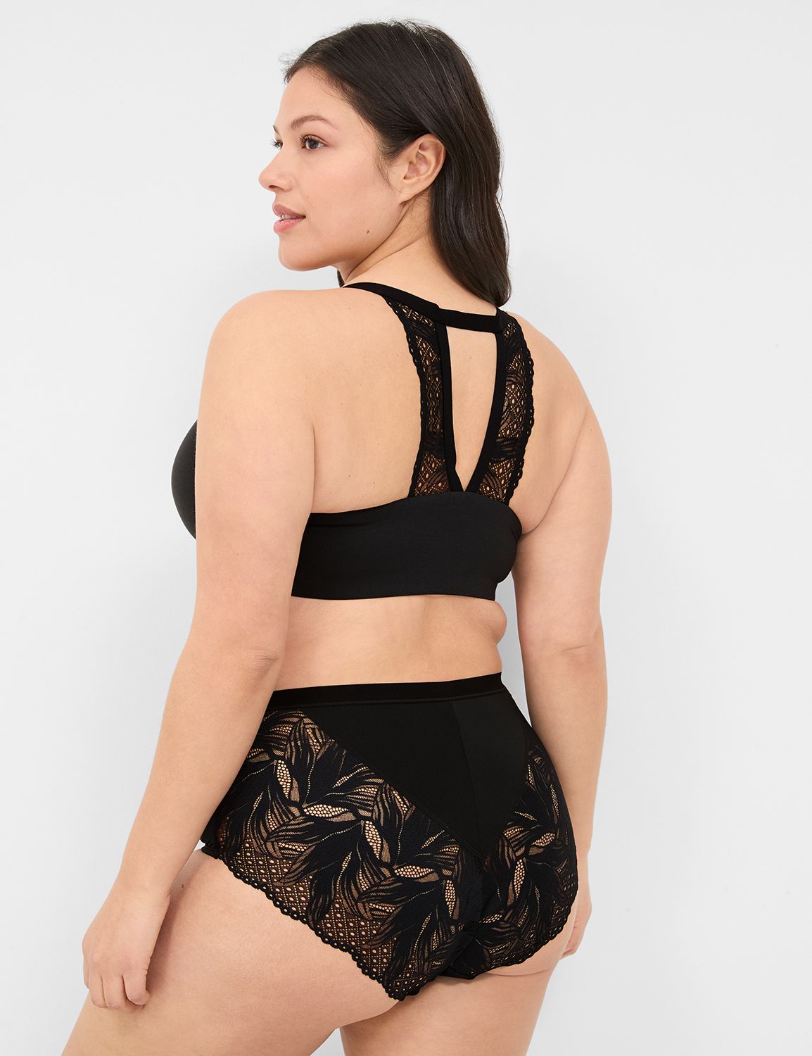 No-Show Lace-Back Full Brief Panty