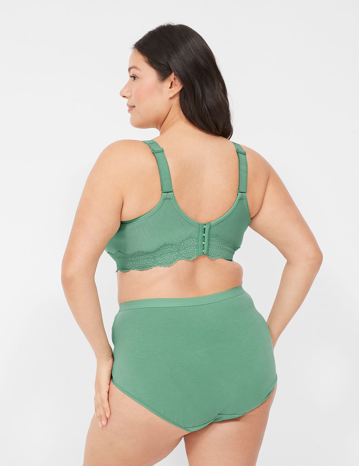 NWT Cacique Bra 44 H Full Coverage - Green Lace Invisible Back Smoother  $67.95 