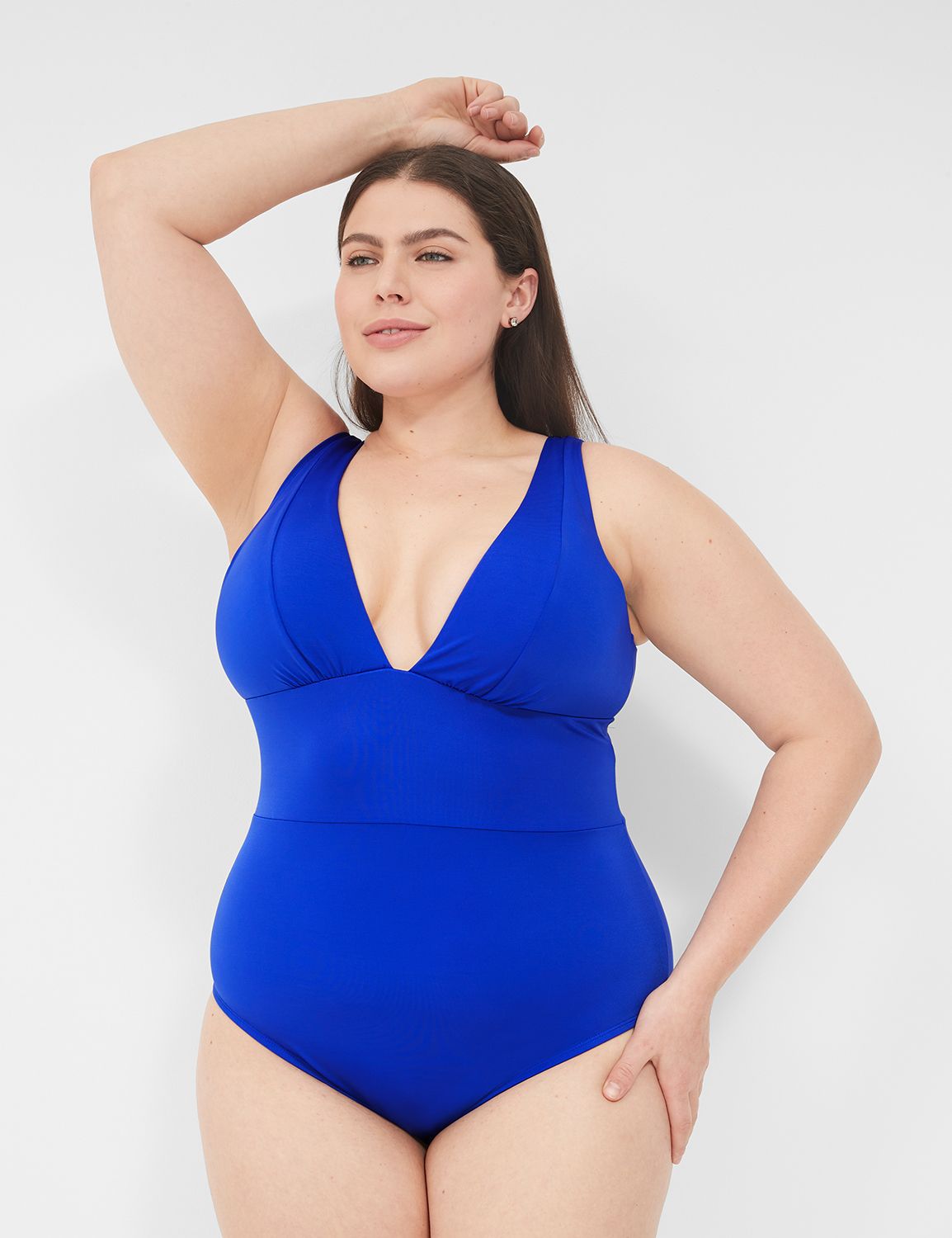 Lane Bryant Cacique Tie Neck Cutout No Wire One Piece Swimsuit 16