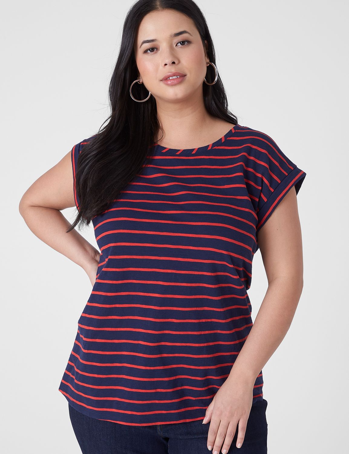 Classic Dolman Cap Sleeve Crew Neck | LaneBryant