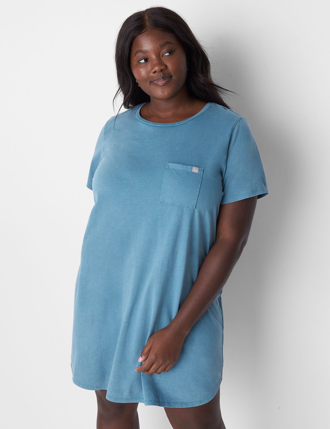 Acid Wash Pocket Sleepshirt 1131692 LaneBryant