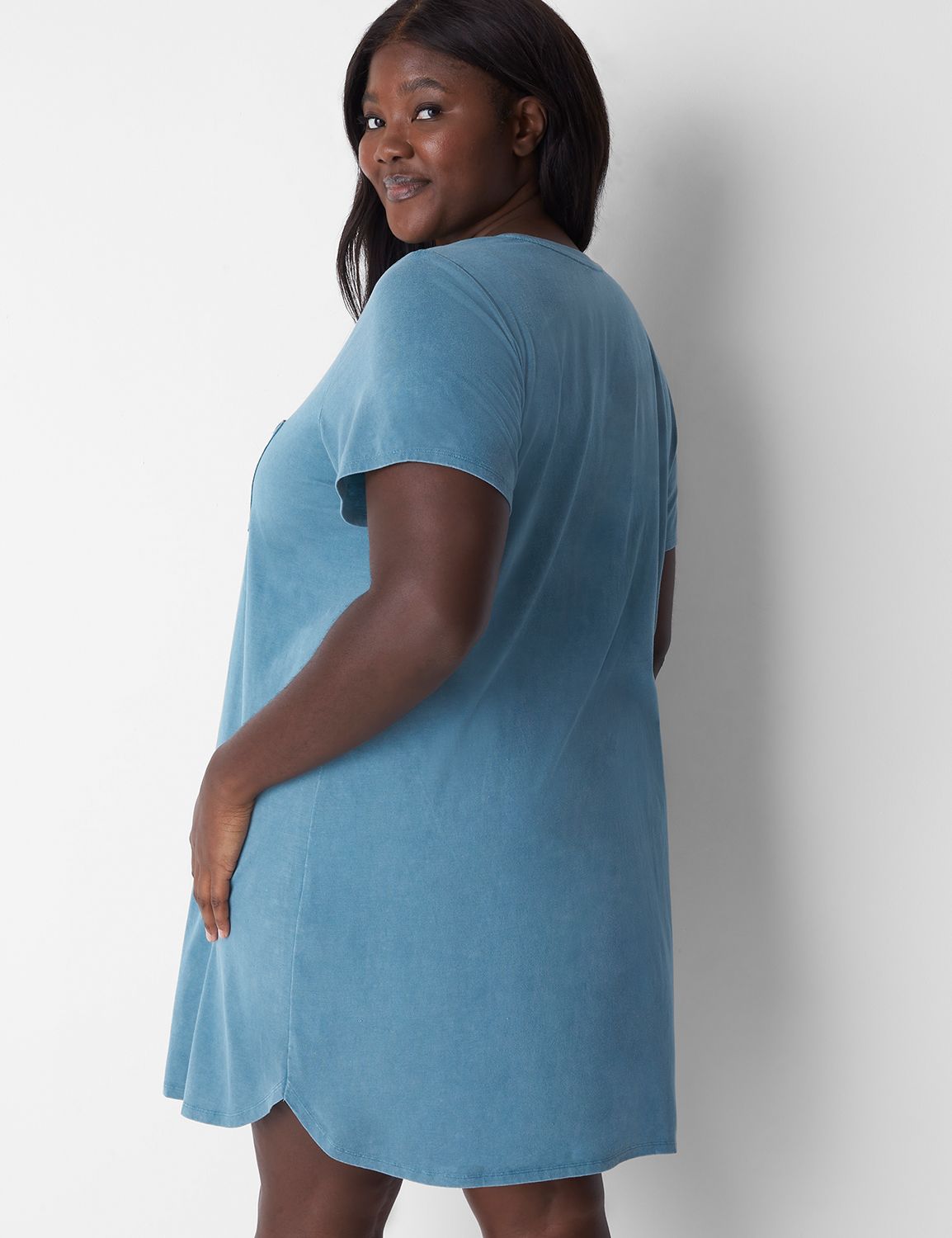 Acid Wash Pocket Sleepshirt 1131692 LaneBryant