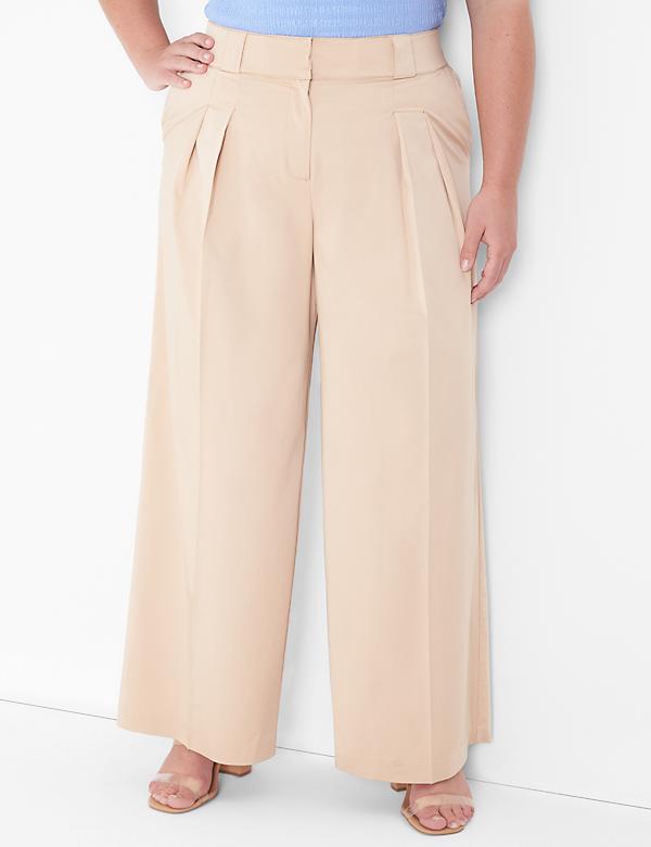 Silky Chino Tailored Wide Leg Pant