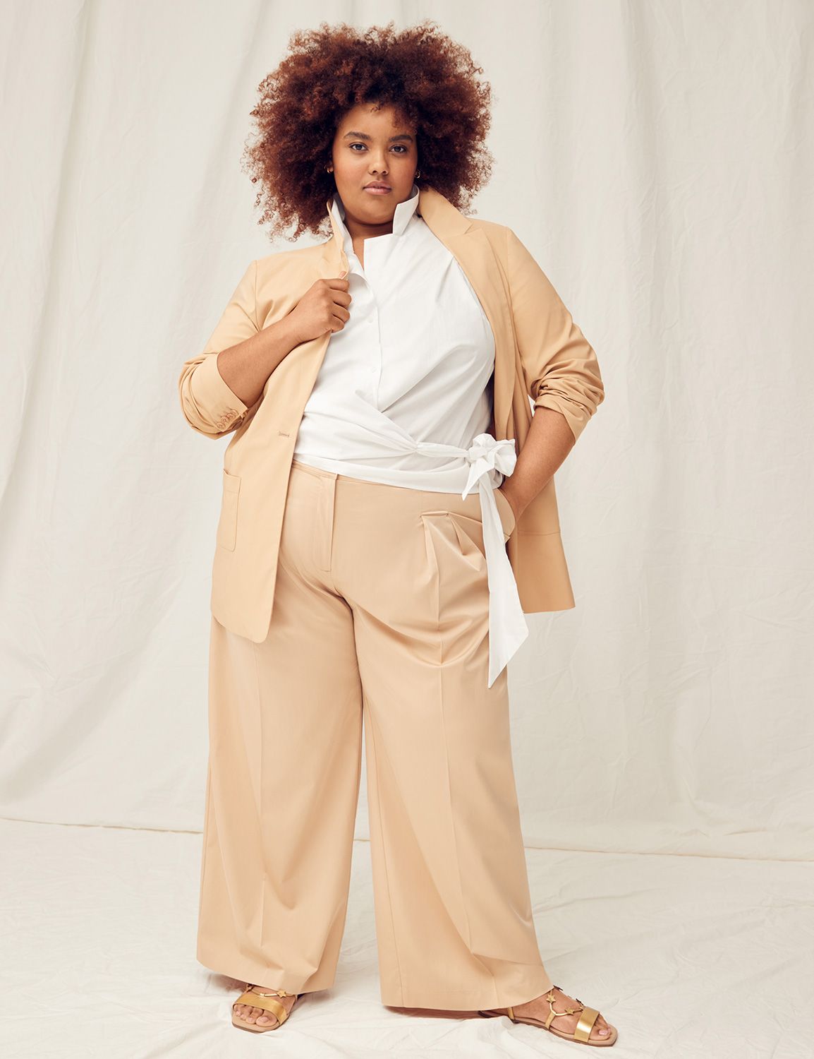 Plus size 2025 wide leg chinos