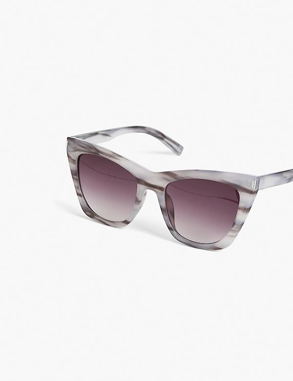 Grey Animal Print Cateye Sunglasses