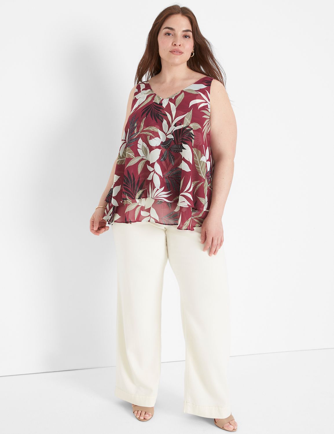 Spanx Perfect Length Top Chiffon Tank