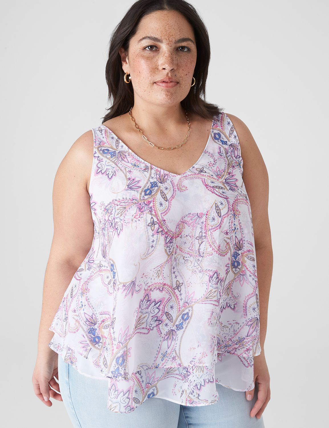 Plus Size - Chiffon Double Layer Tank - Torrid