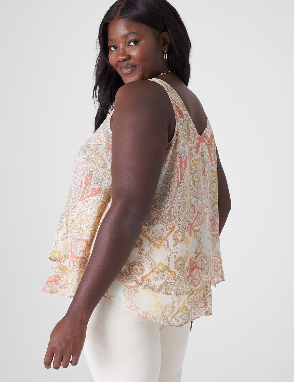 Plus size chiffon store tank top