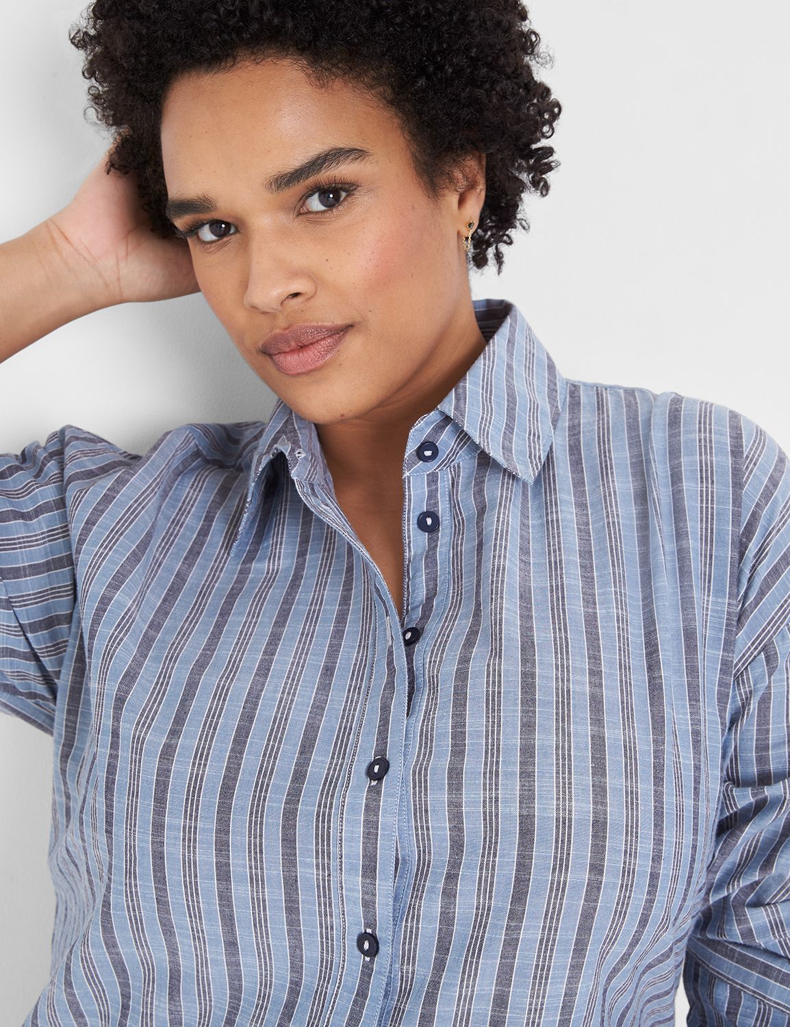 Classic Long Sleeve Collared Button LaneBryant