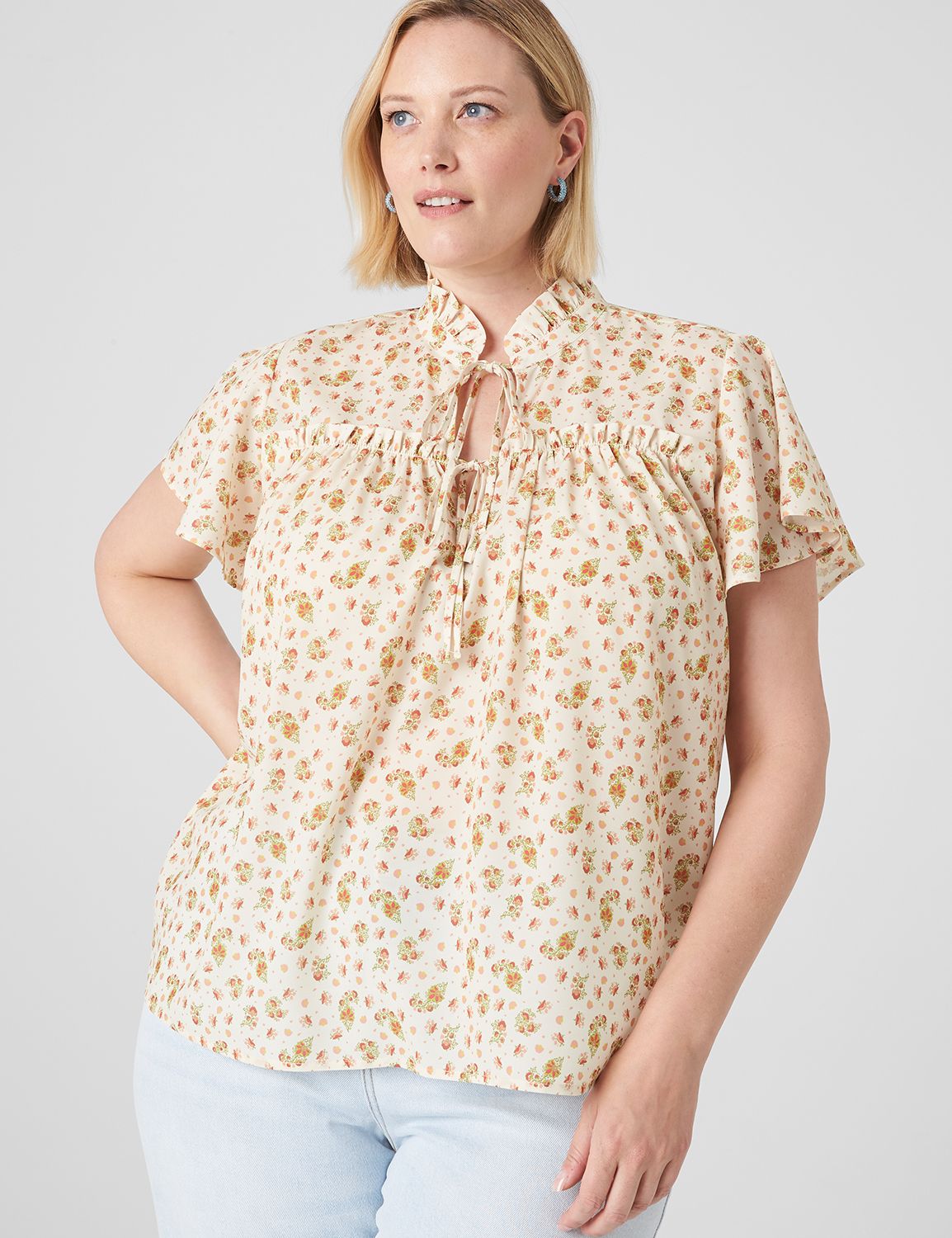 Classic Short Sleeve Double Tie Top Product Image 1