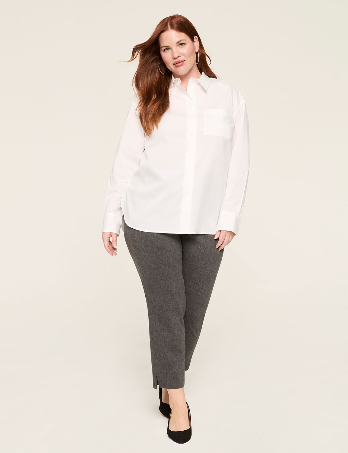 Relaxed Button-Down Boyfriend Shirt LaneBryant