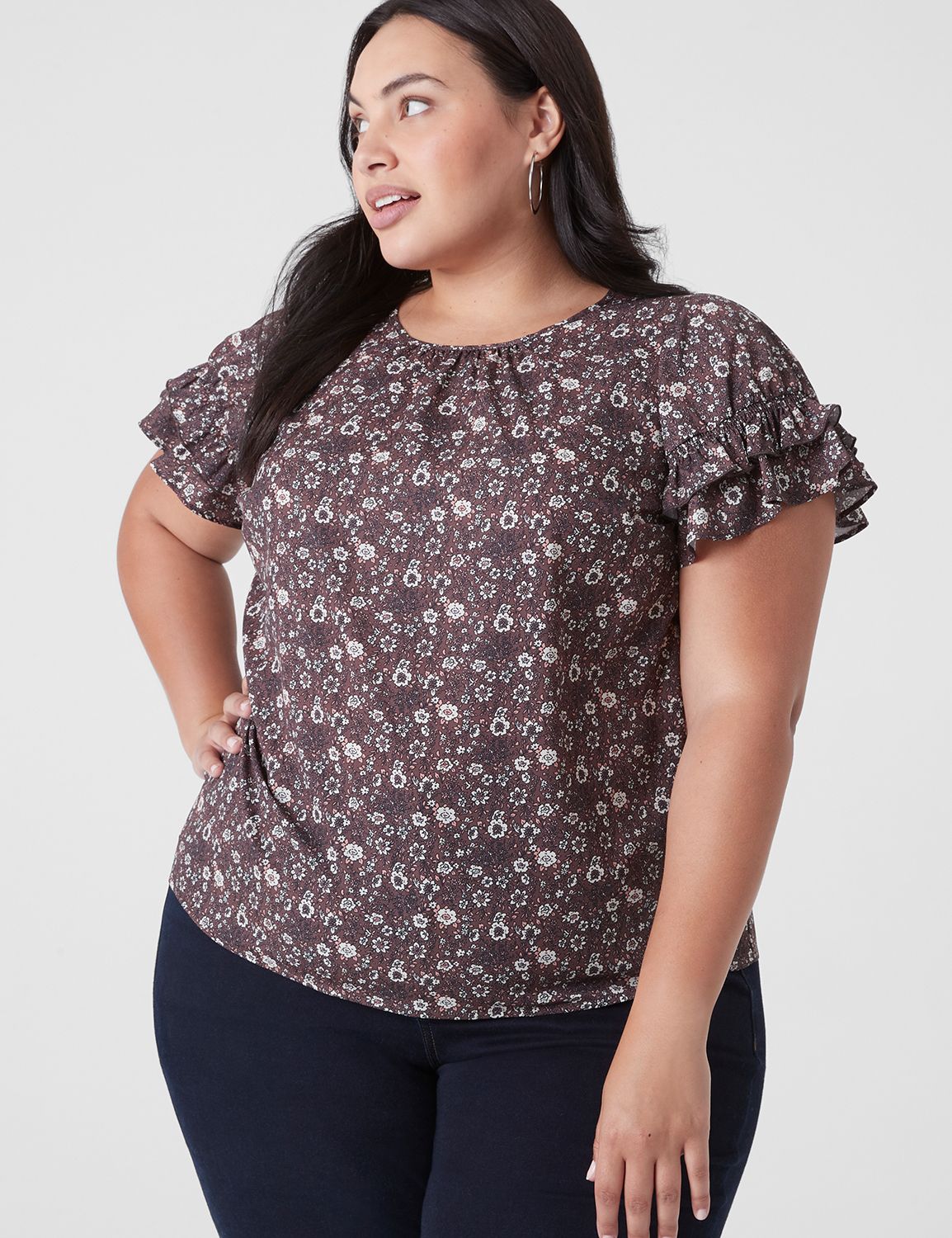 Classic Short Sleeve Flutter Crew N Product Image 1