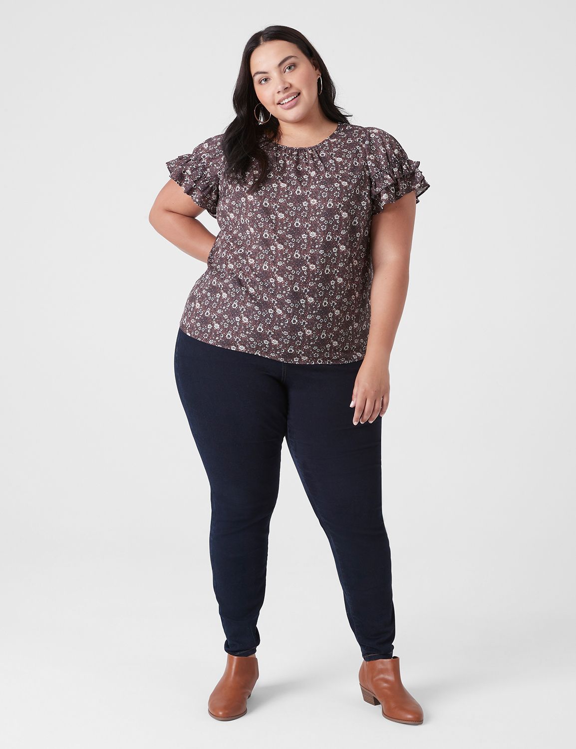 Classic Short Sleeve Flutter Crew N Product Image 3