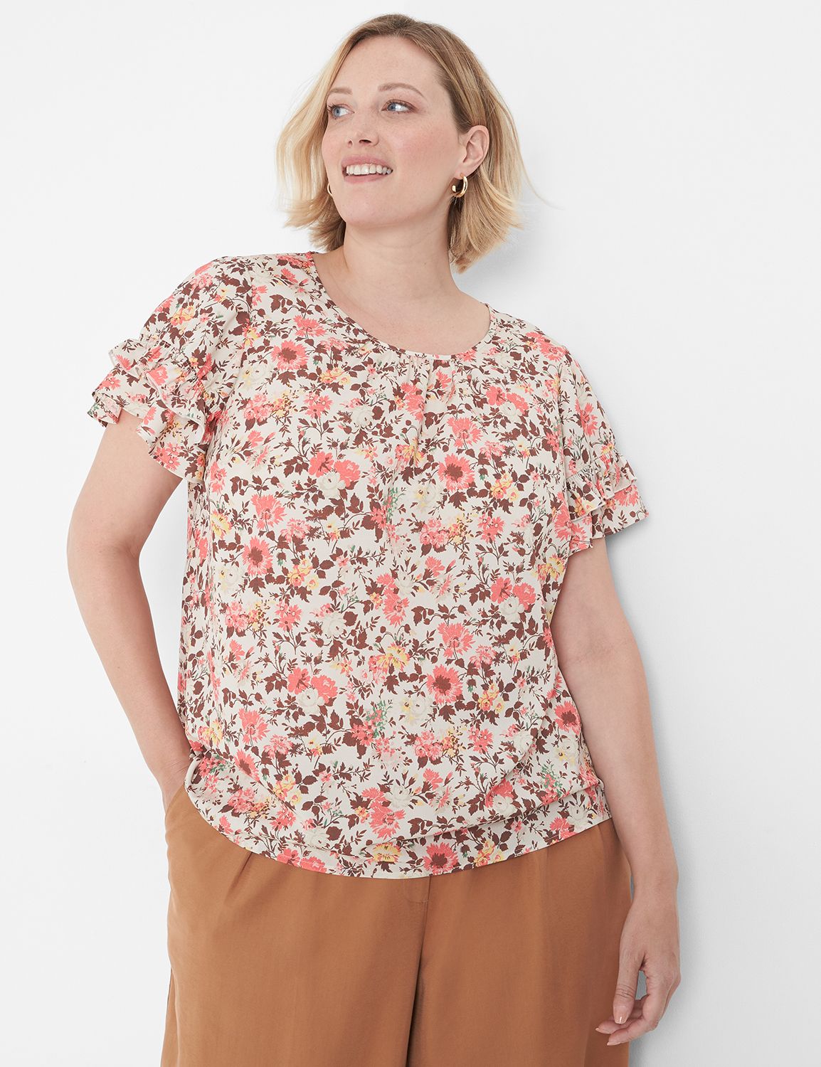 Classic Short Sleeve Flutter Crew N Product Image 1
