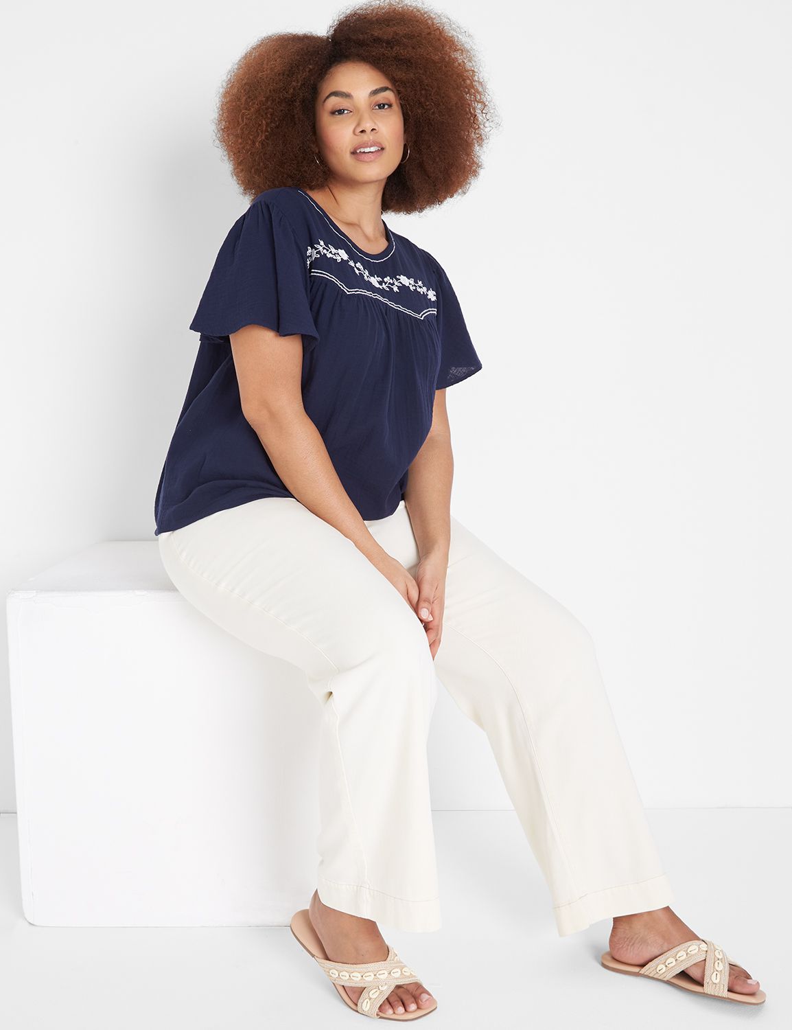 Classic Short Sleeve Crew Neck Embr Product Image 1