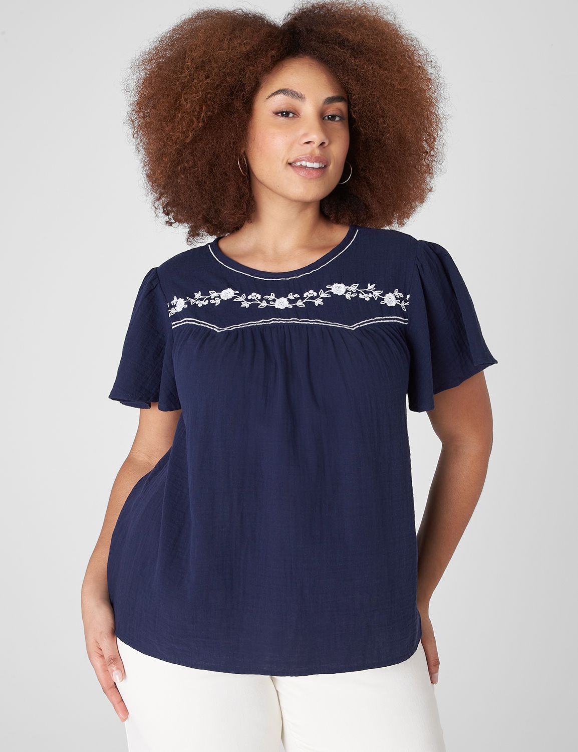 Classic Short Sleeve Crew Neck Embr Product Image 3