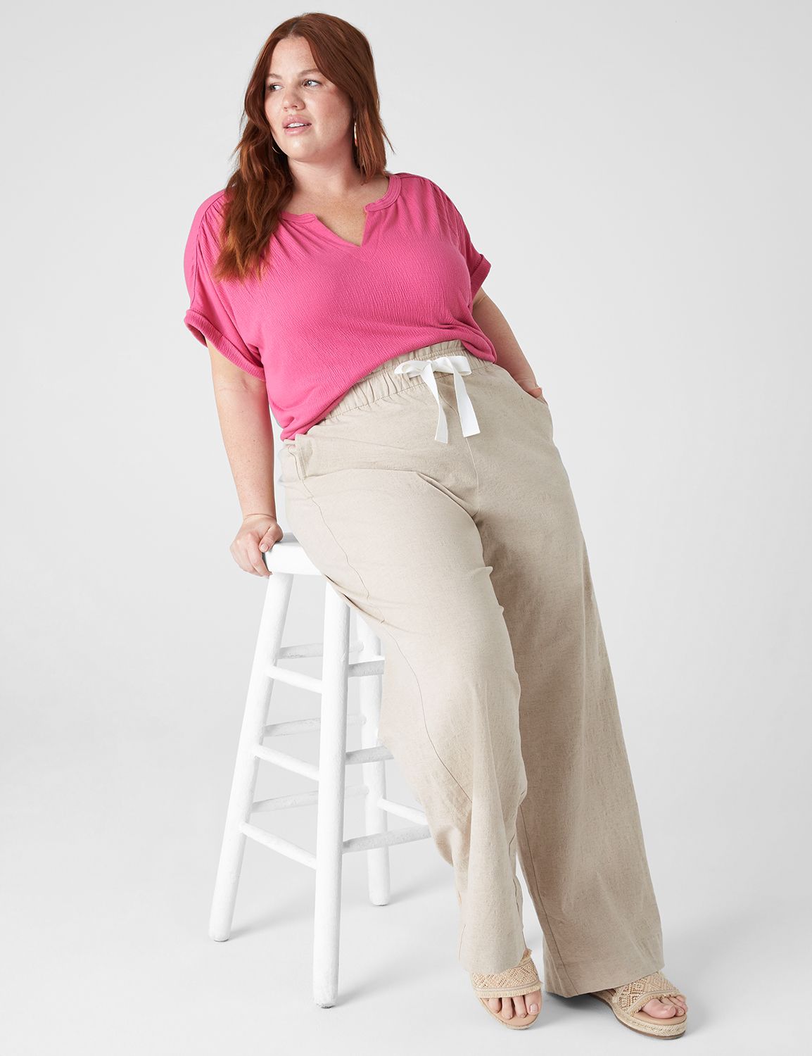 Classic Cap Sleeve Notch Neck Textu Product Image 3