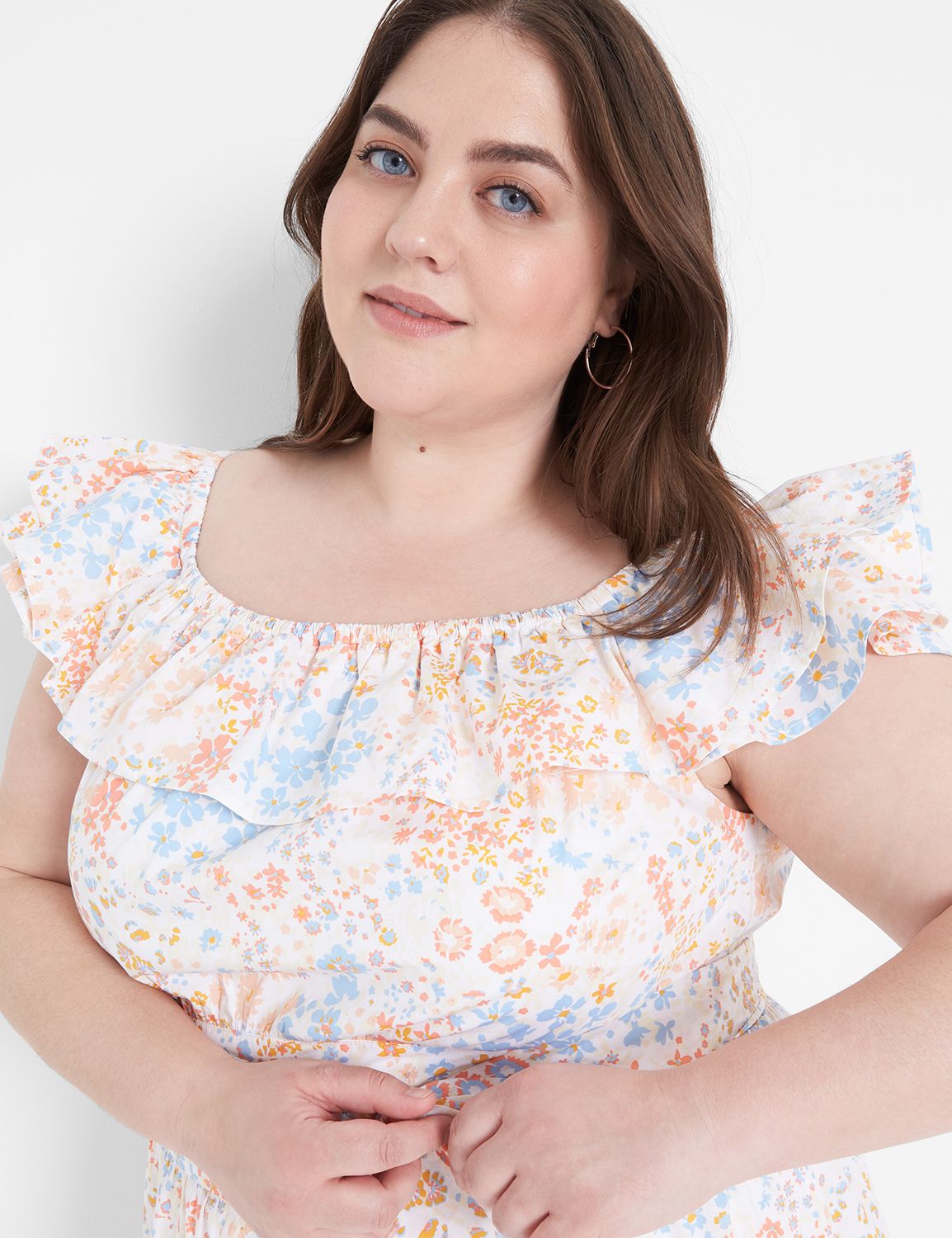 Short Sleeve Double Ruffle Converti | LaneBryant