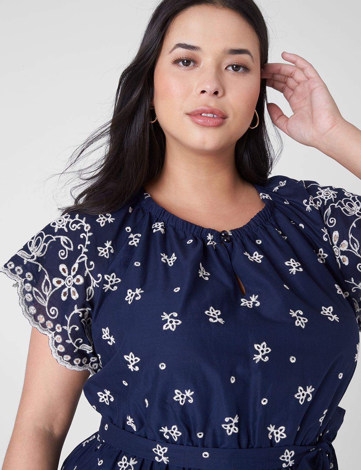 slim fit dress slacks Cap Sleeve Pleated Fit-and-Flare Midi Dress by Badgley Mischka main image 0