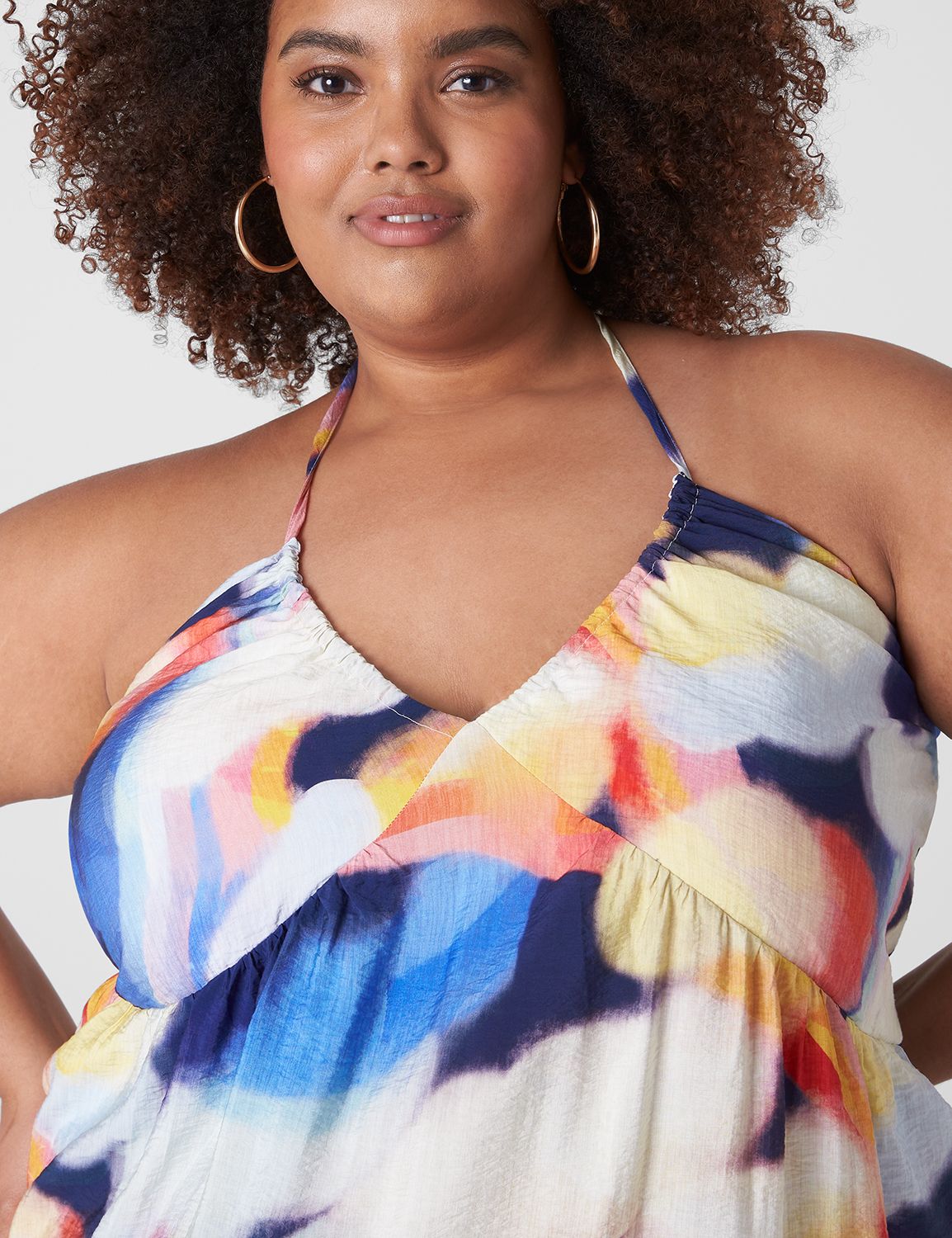 Sleeveless V Neck Halter Maxi 11339 Product Image 3