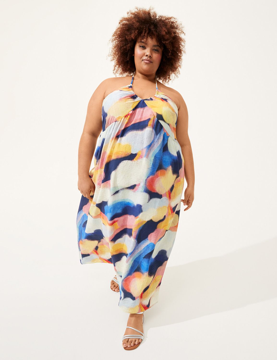Sleeveless V Neck Halter Maxi 11339 Product Image 4