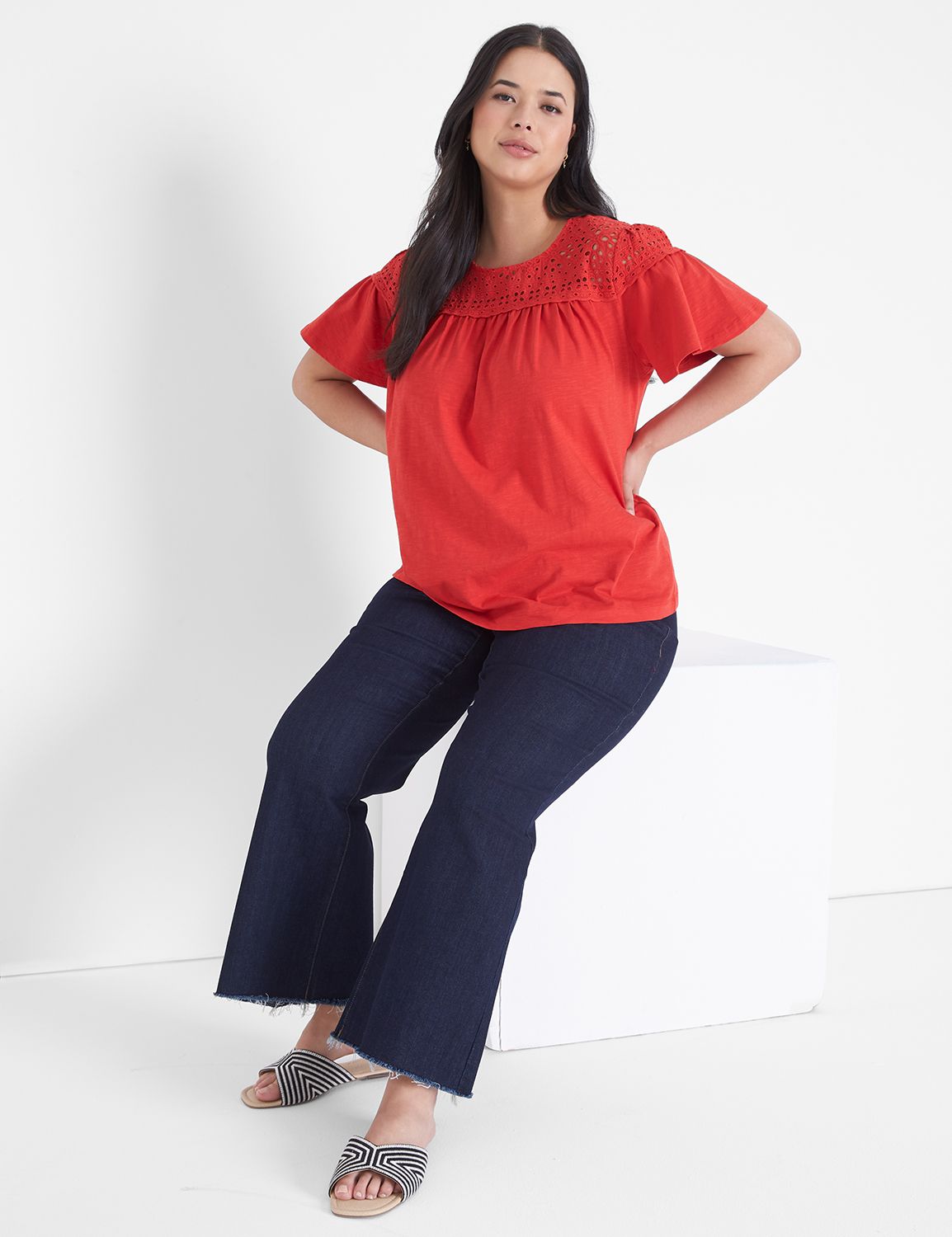 Classic Short Sleeve Crew Neck Wove Product Image 1