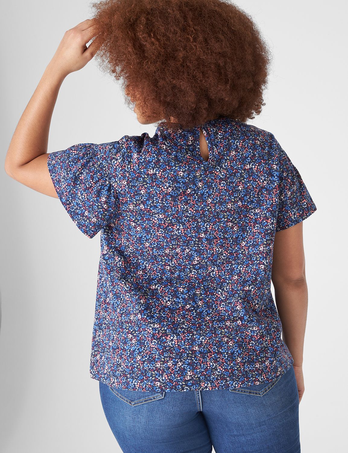 Classic Short Sleeve Crew Neck Yoke LaneBryant