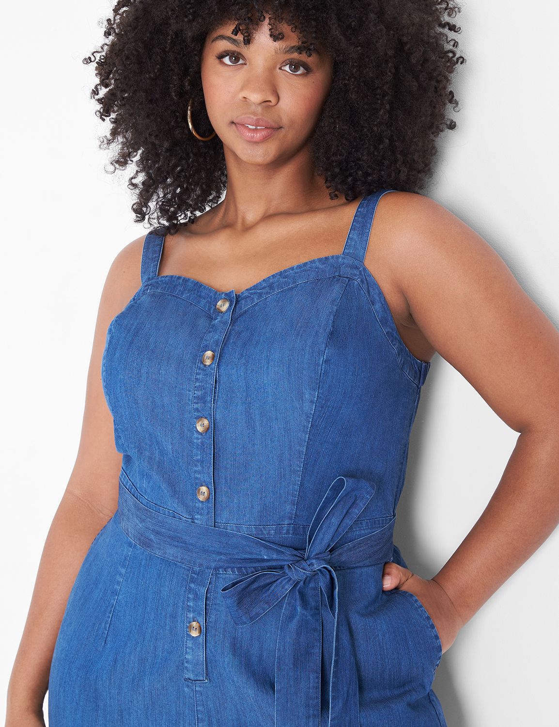 Chambray layaway Jumper Dress