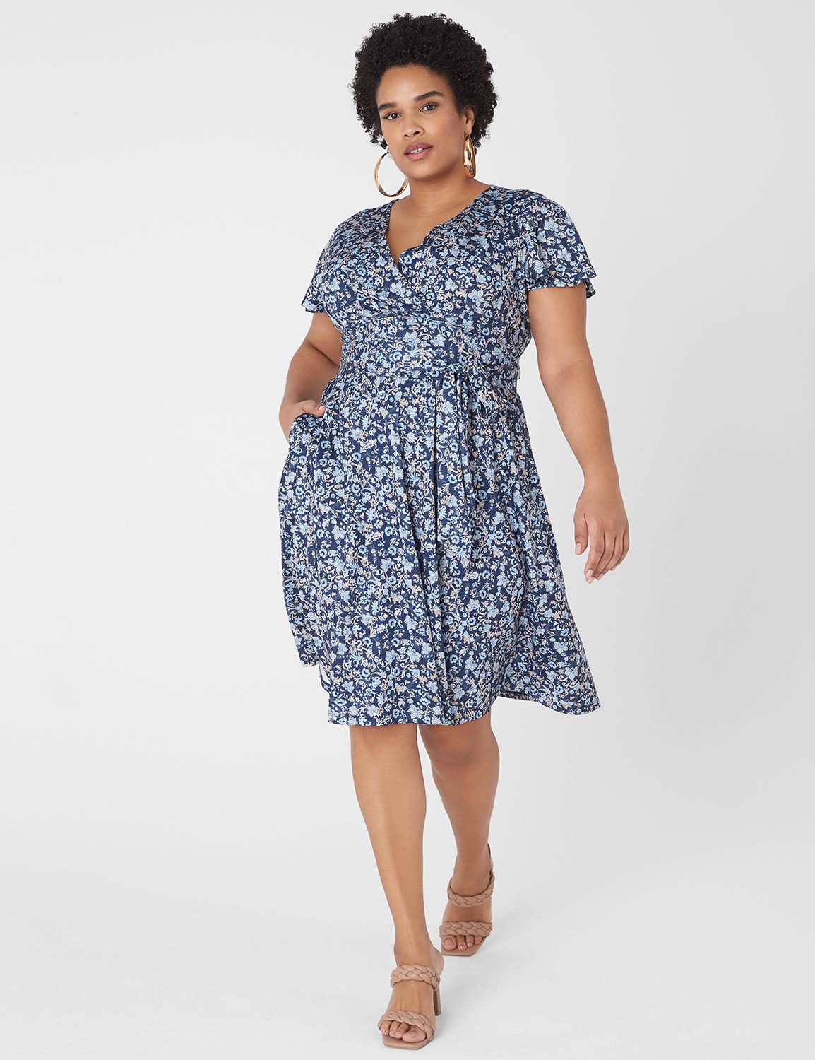 Short Flutter Sleeve Surplice Lena LaneBryant