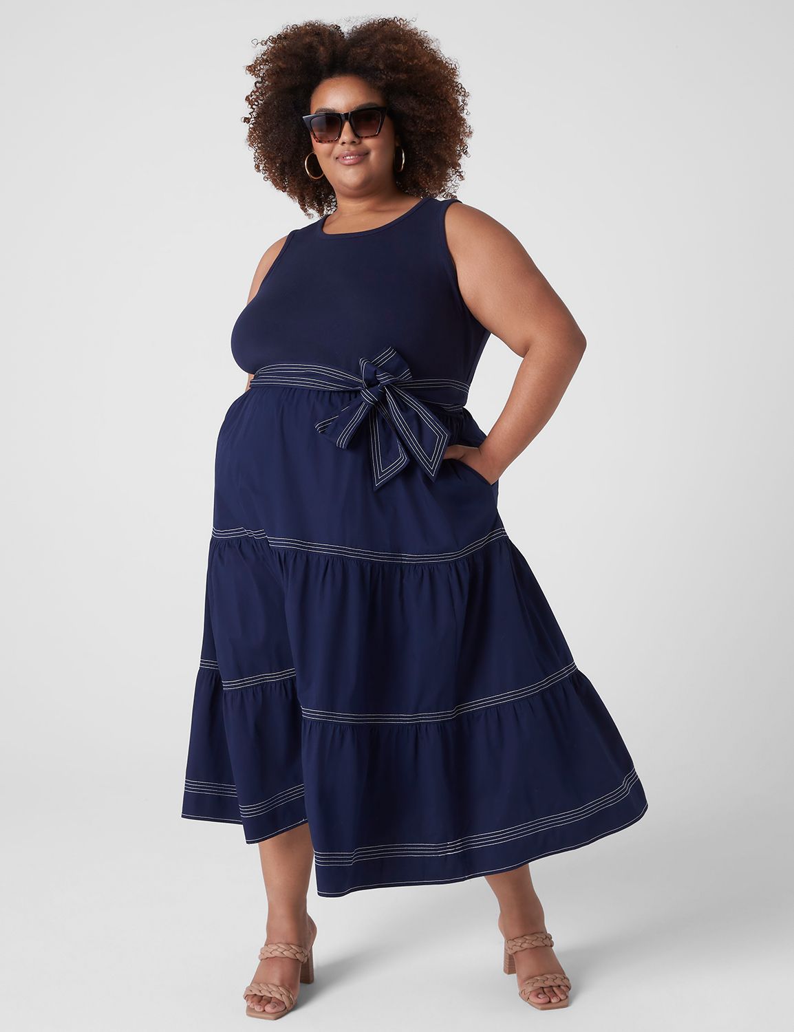 Lane bryant navy blue hot sale dress