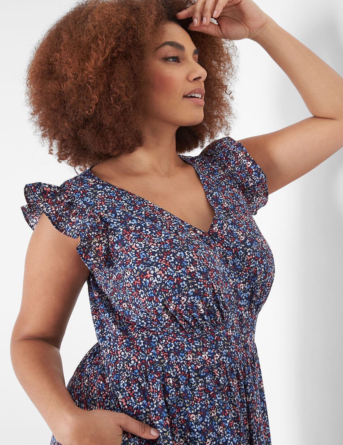 lane bryant blue floral dress Penny Lane Blue Floral Print Mini Dress - US 12 main image 0