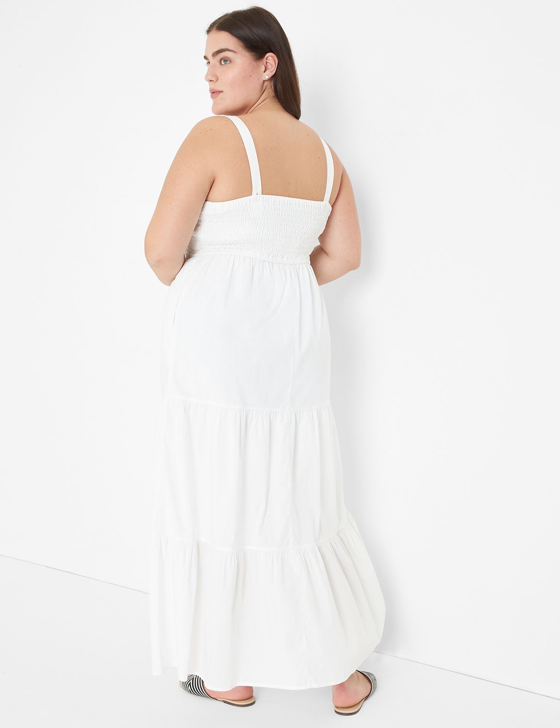Sleeveless Tie Strap Smocked Maxi 1 | LaneBryant