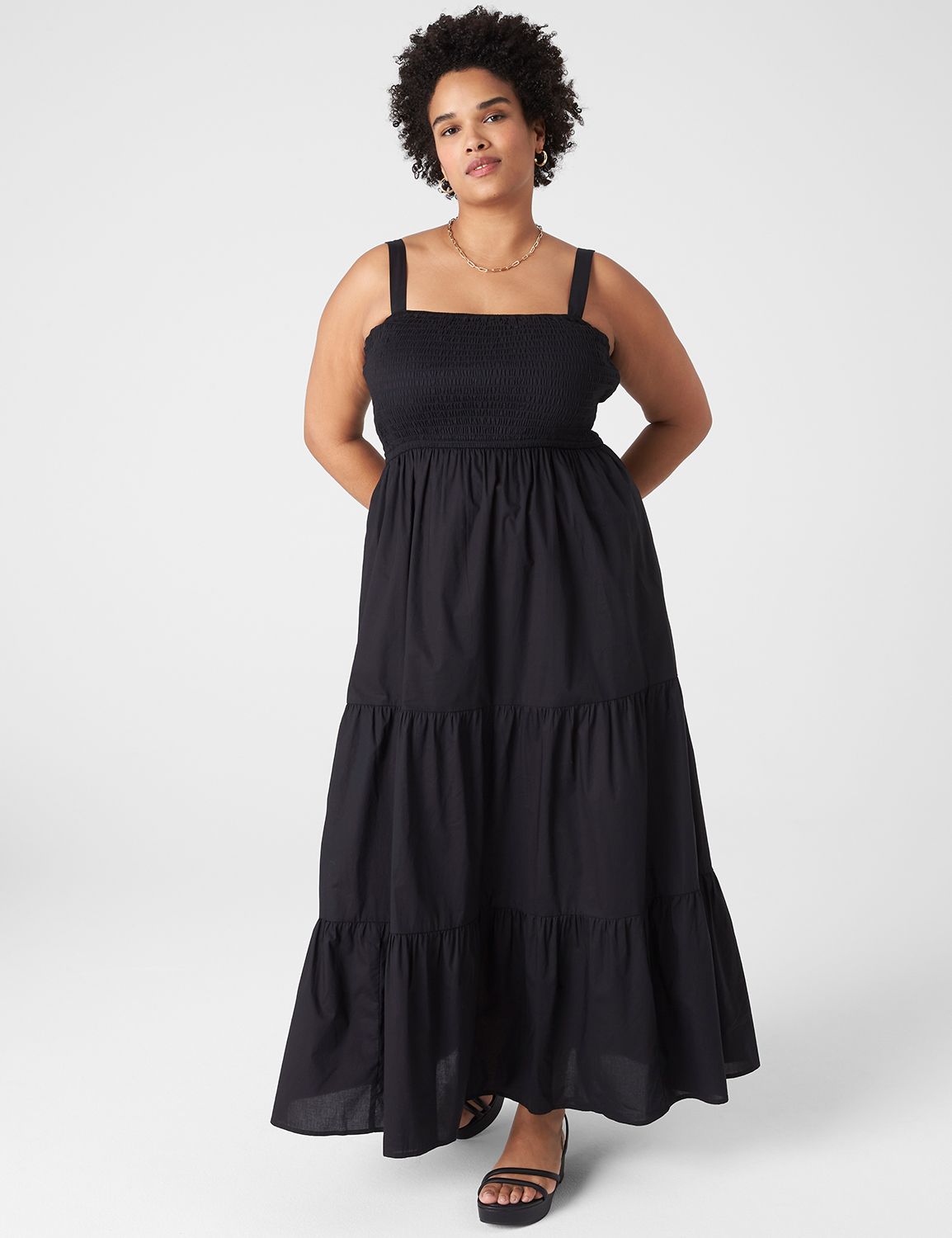 Sleeveless Tie Strap Smocked Maxi 1 Product Image 1