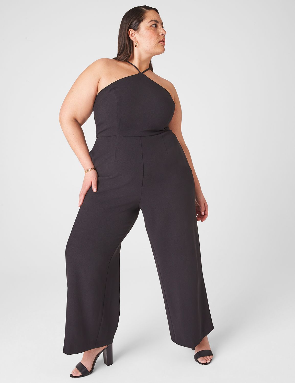 Sleeveless Halter Jumpsuit 1134131 LaneBryant