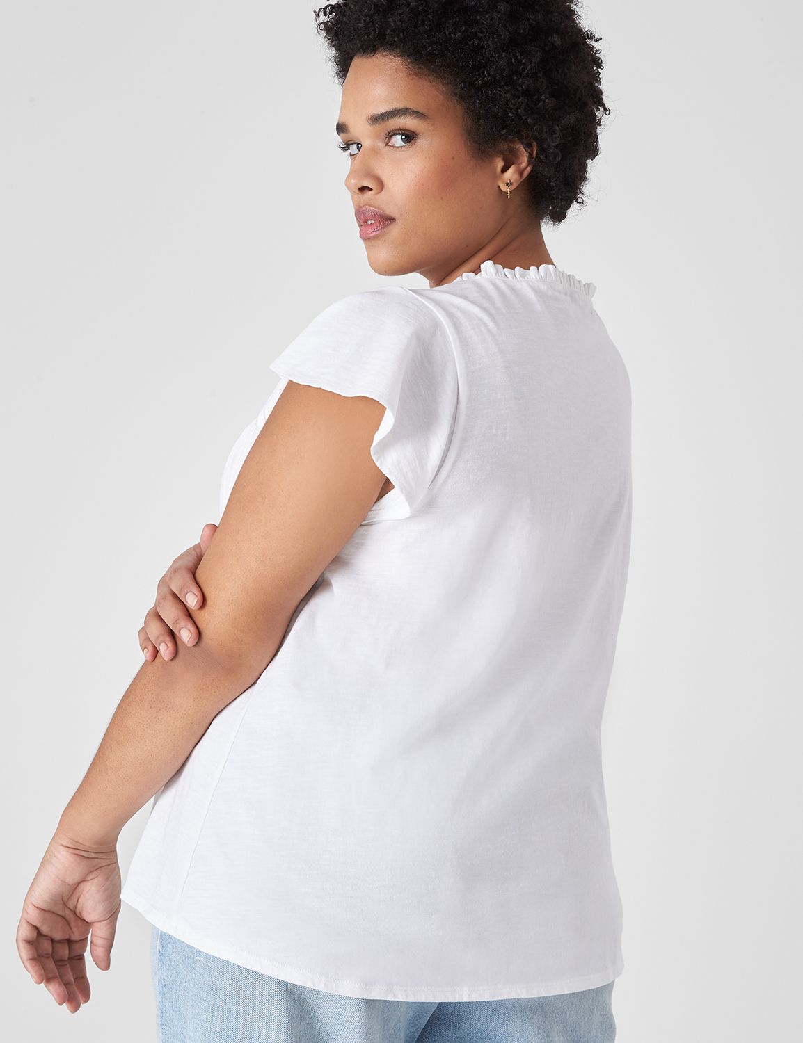 Swing Cap Sleeve Ruffle Notch Neck Product Image 2