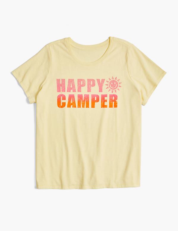 Modern Happy Camper Sunset Graphic Tee