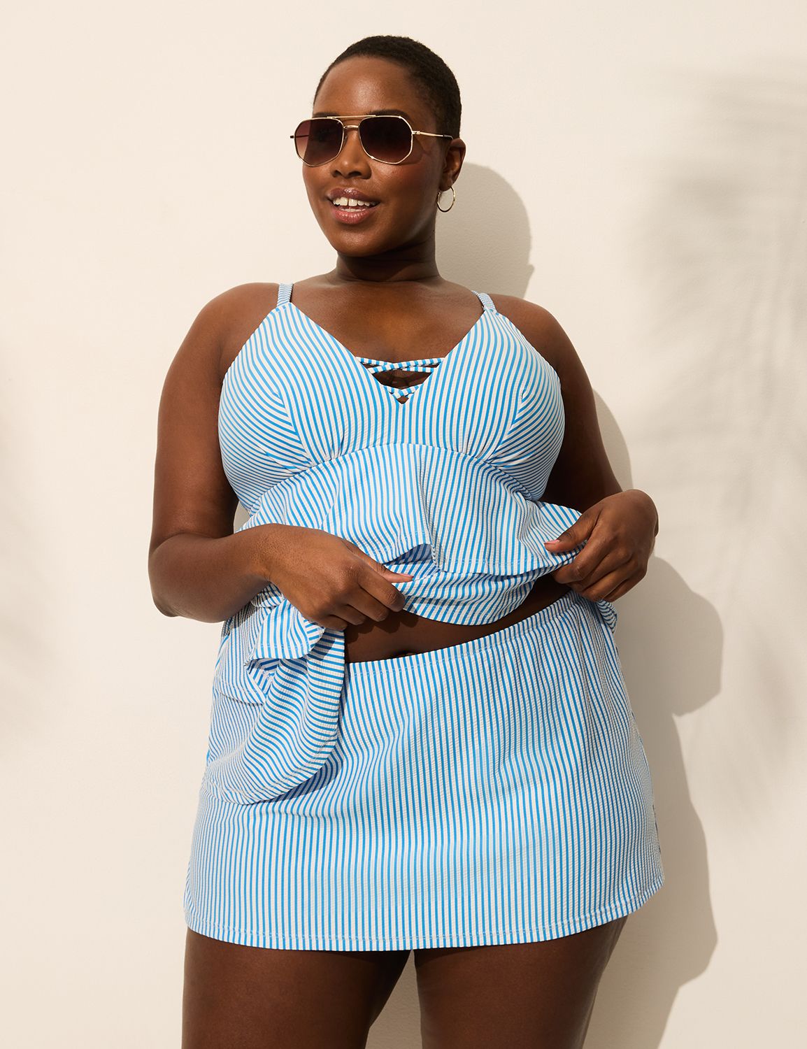 Seersucker Slitted Swim Skirt 11368 Product Image 5