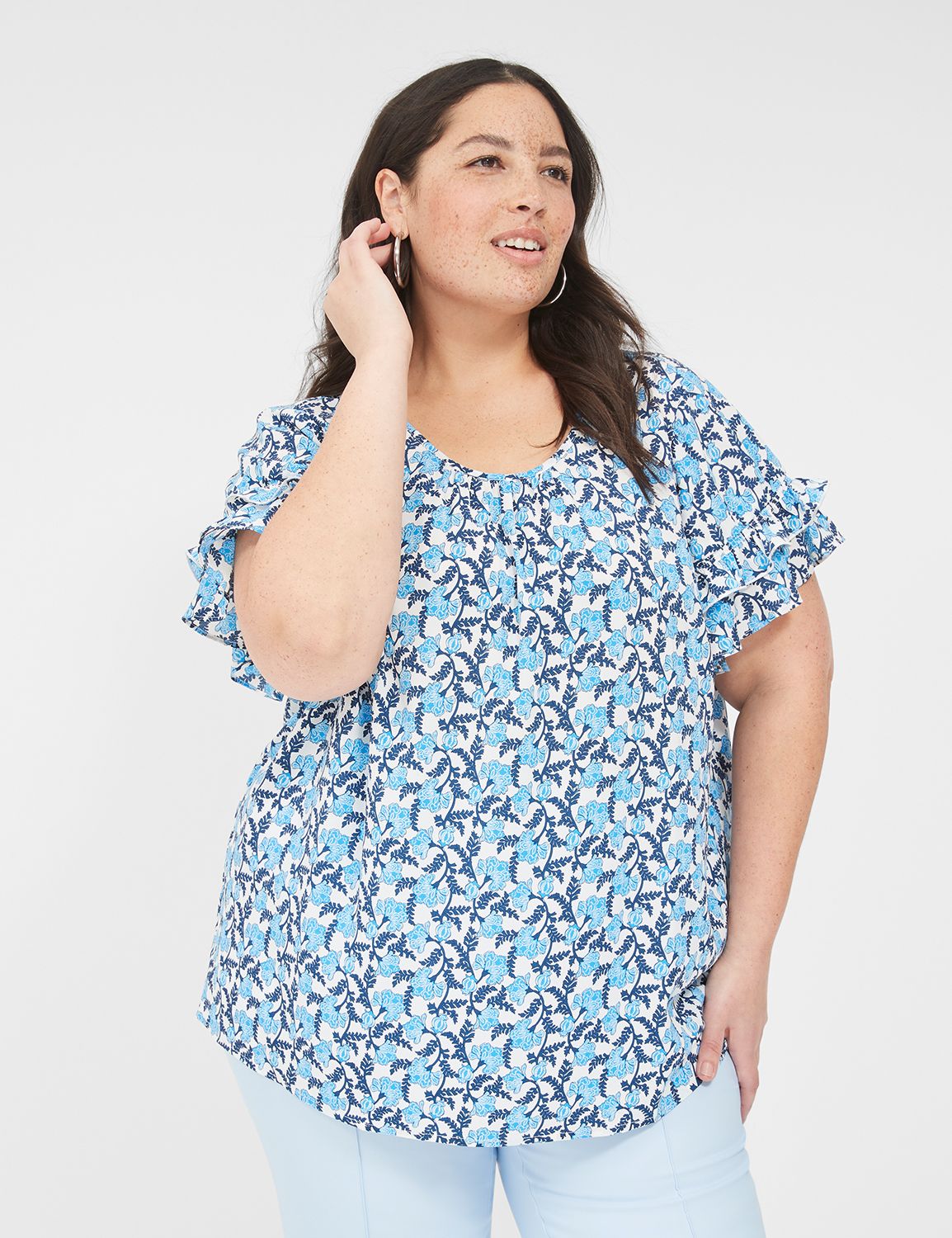Classic Short Sleeve Flutter Crew N Product Image 1