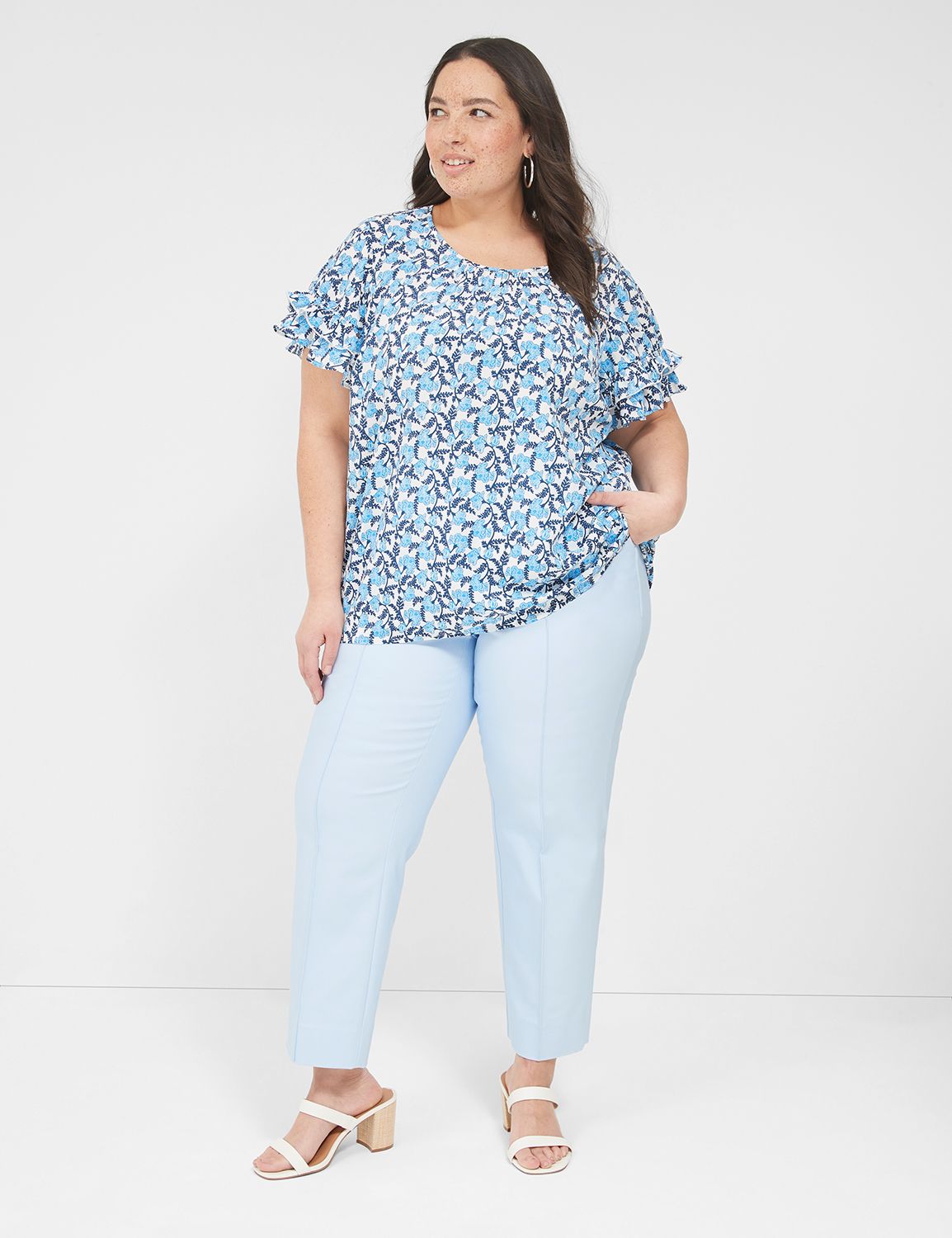 Classic Short Sleeve Flutter Crew N Product Image 3
