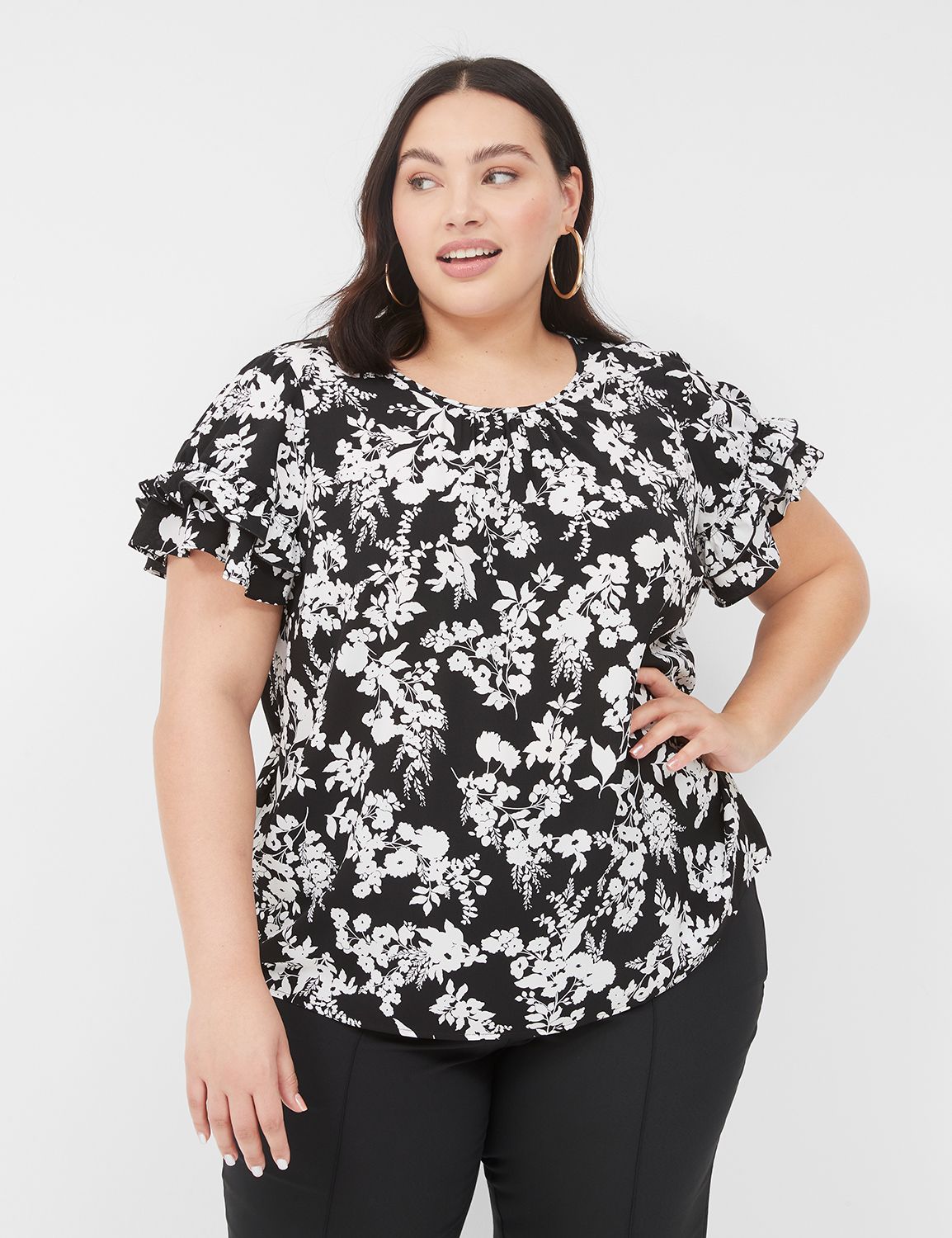 Classic Short Sleeve Flutter Crew N Product Image 1