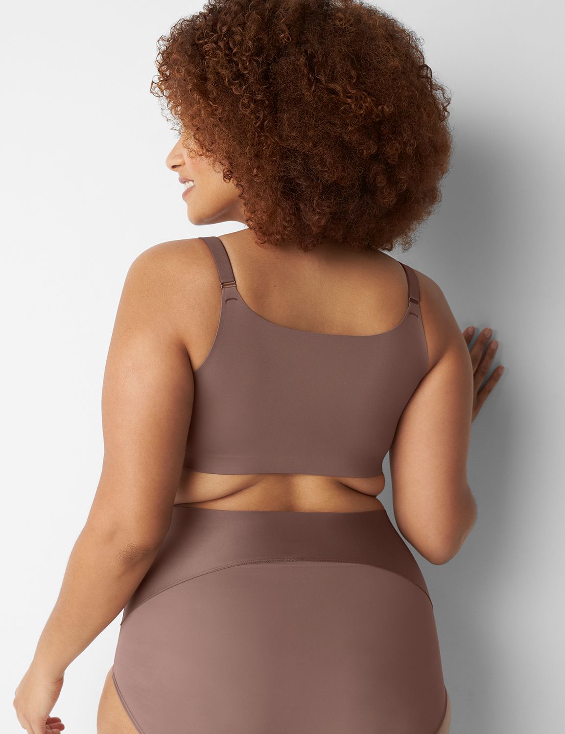Lane Bryant Cacique 40H Brown Satin Lightly Lined Full Coverage