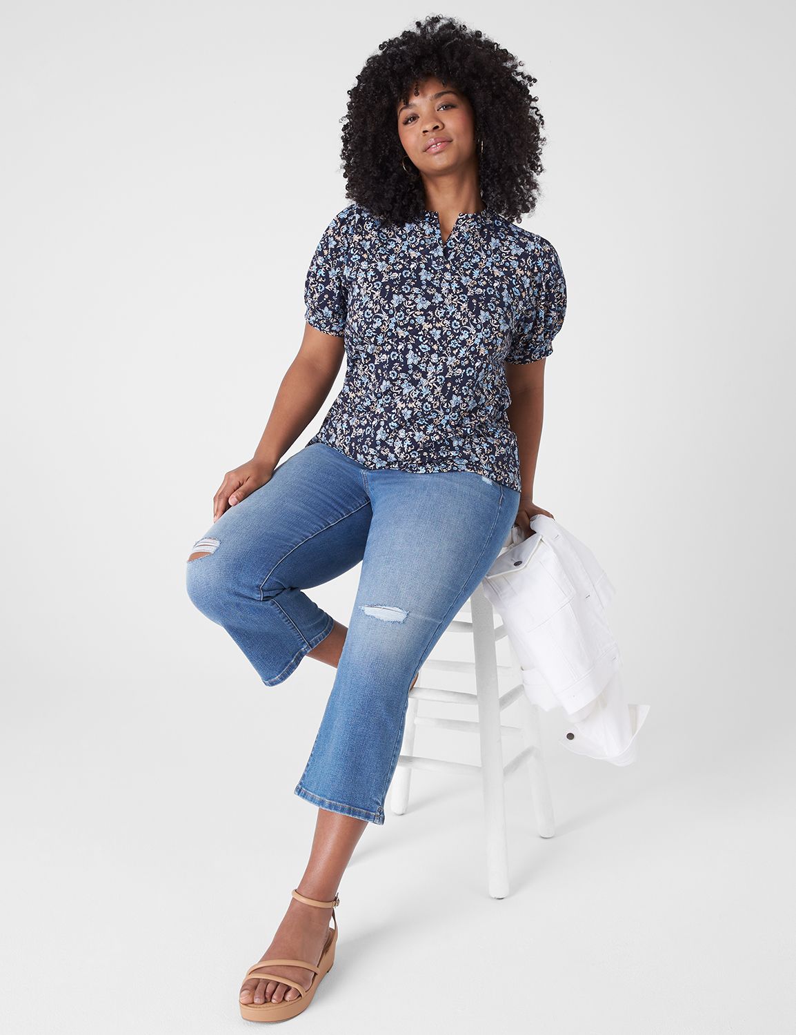 Classic Short Puff Sleeve Notch Nec Product Image 3