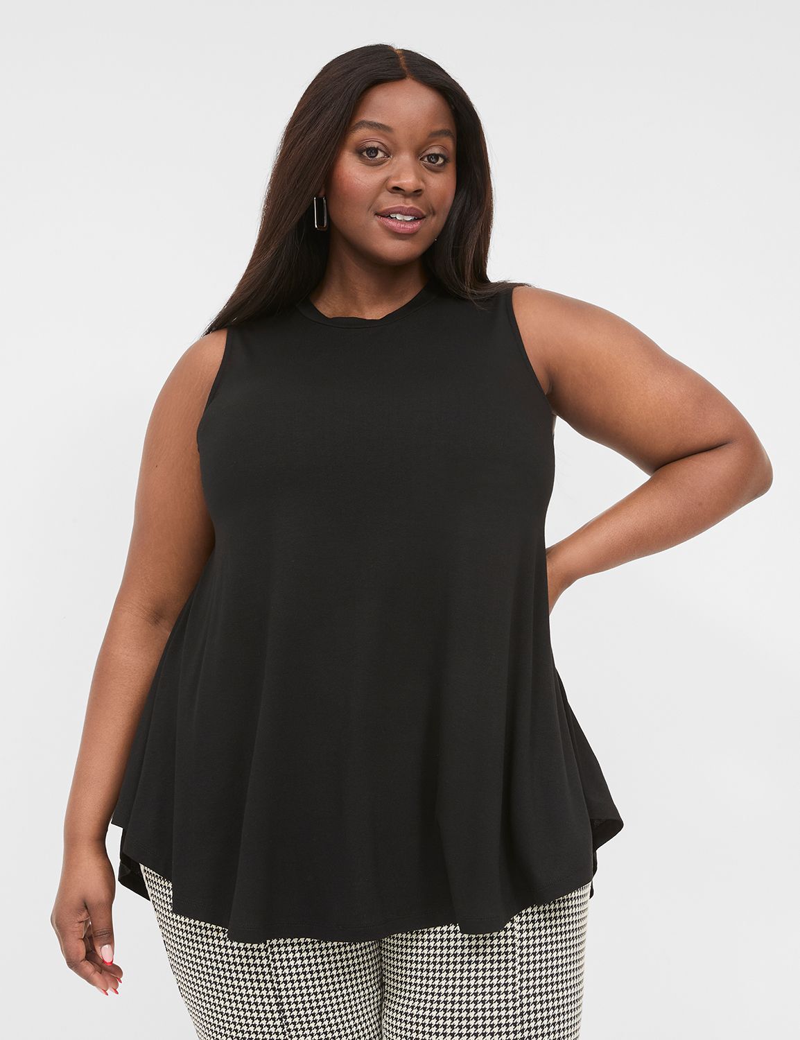 Sleeveless V Neck Swing Tank 210 UP | LaneBryant