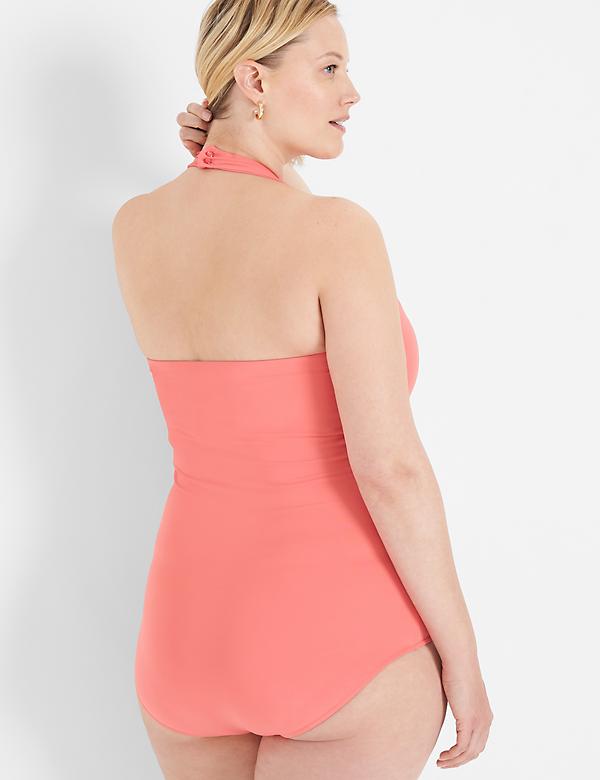 Fitted Double-Layer Halter Bodysuit