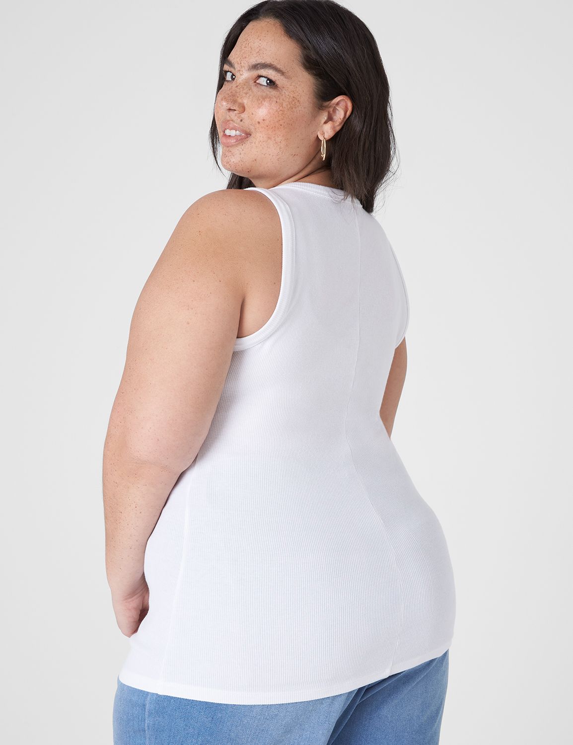 Fitted Sleeveless High Neck 2x2 Rib | LaneBryant
